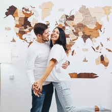 Multicolor 3D wooden world map wall decor for home or office