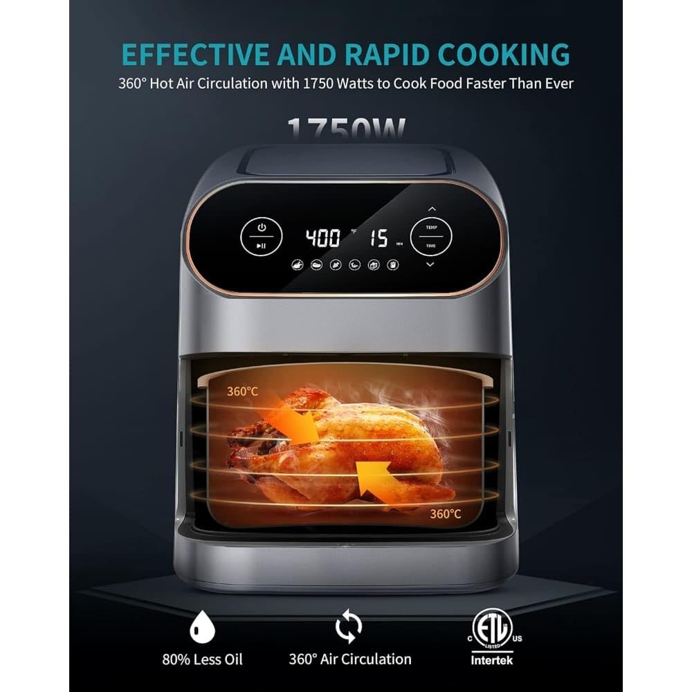 Extra-Large 9-Quart 6-in-1 Air Fryer Oven with LCD Touch Control