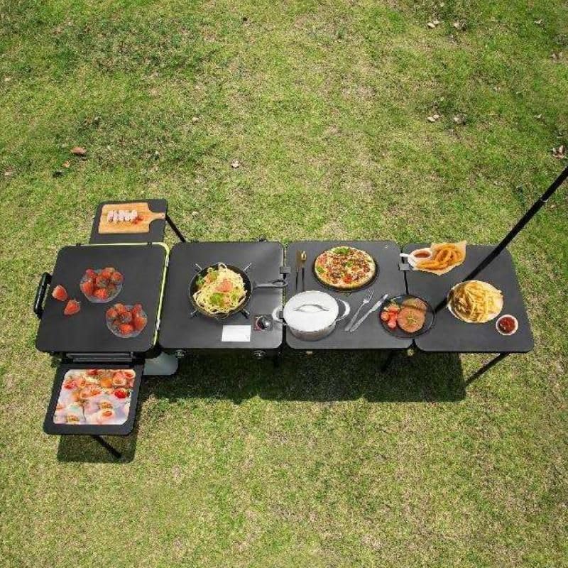 Portable Multifunctional Outdoor Kitchen Station with Wheels