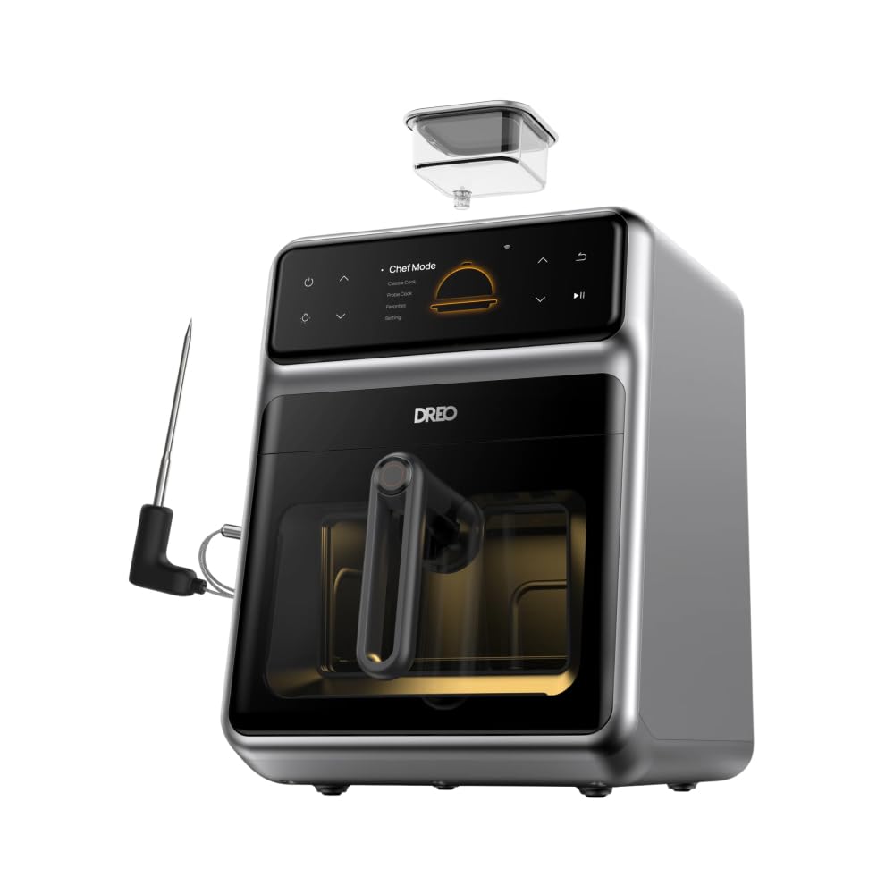 6 QT Smart Air Fryer Cooker with Advanced Cooking Probe and Water Atomizer
