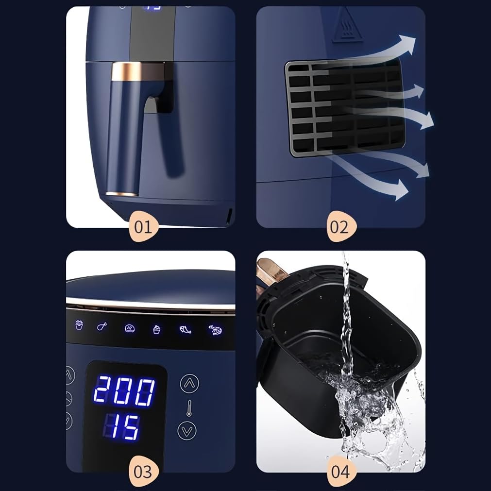 6.5l smart lcd fully automatic air fryer - touch control, multi-functional cooking companion