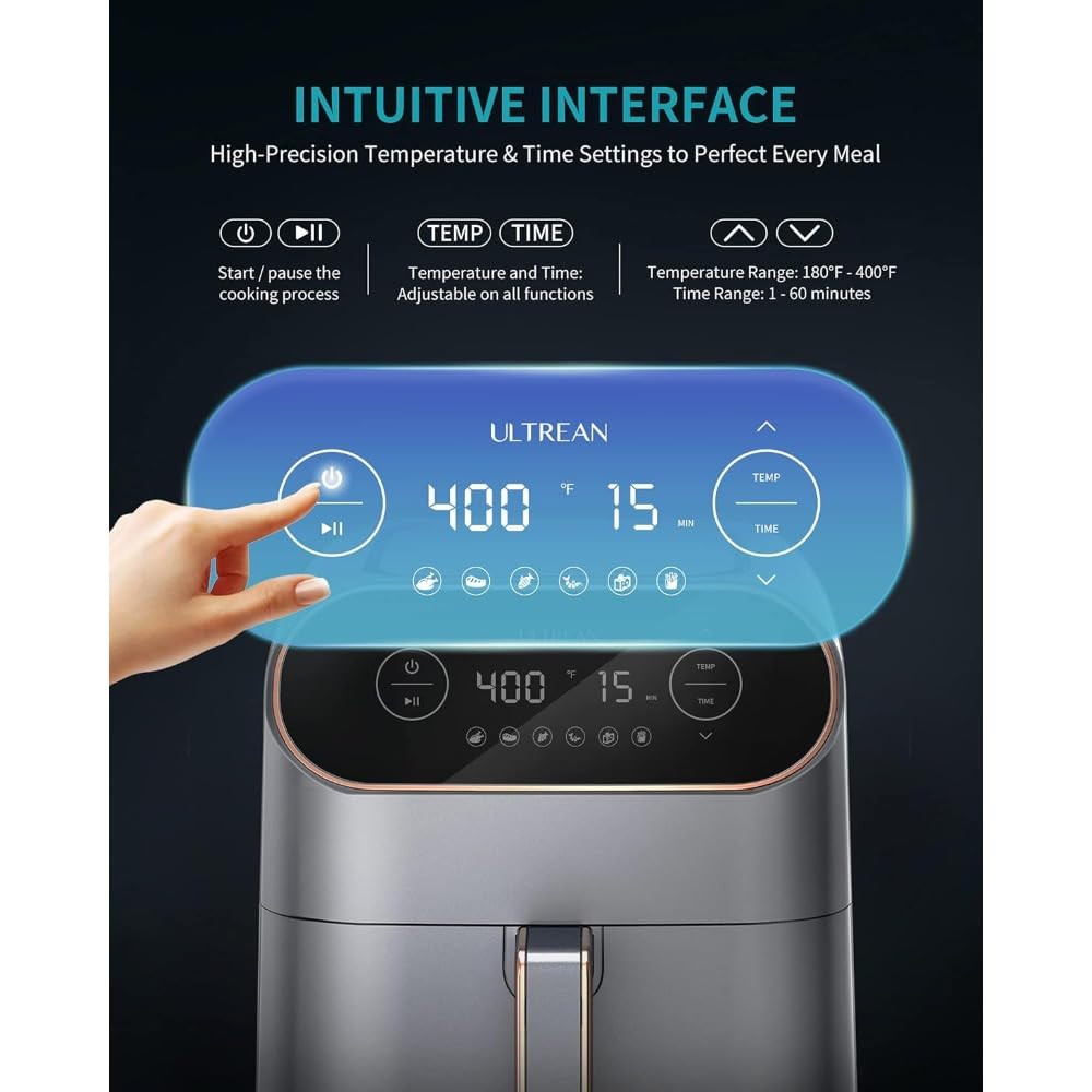 Extra-Large 9-Quart 6-in-1 Air Fryer Oven with LCD Touch Control