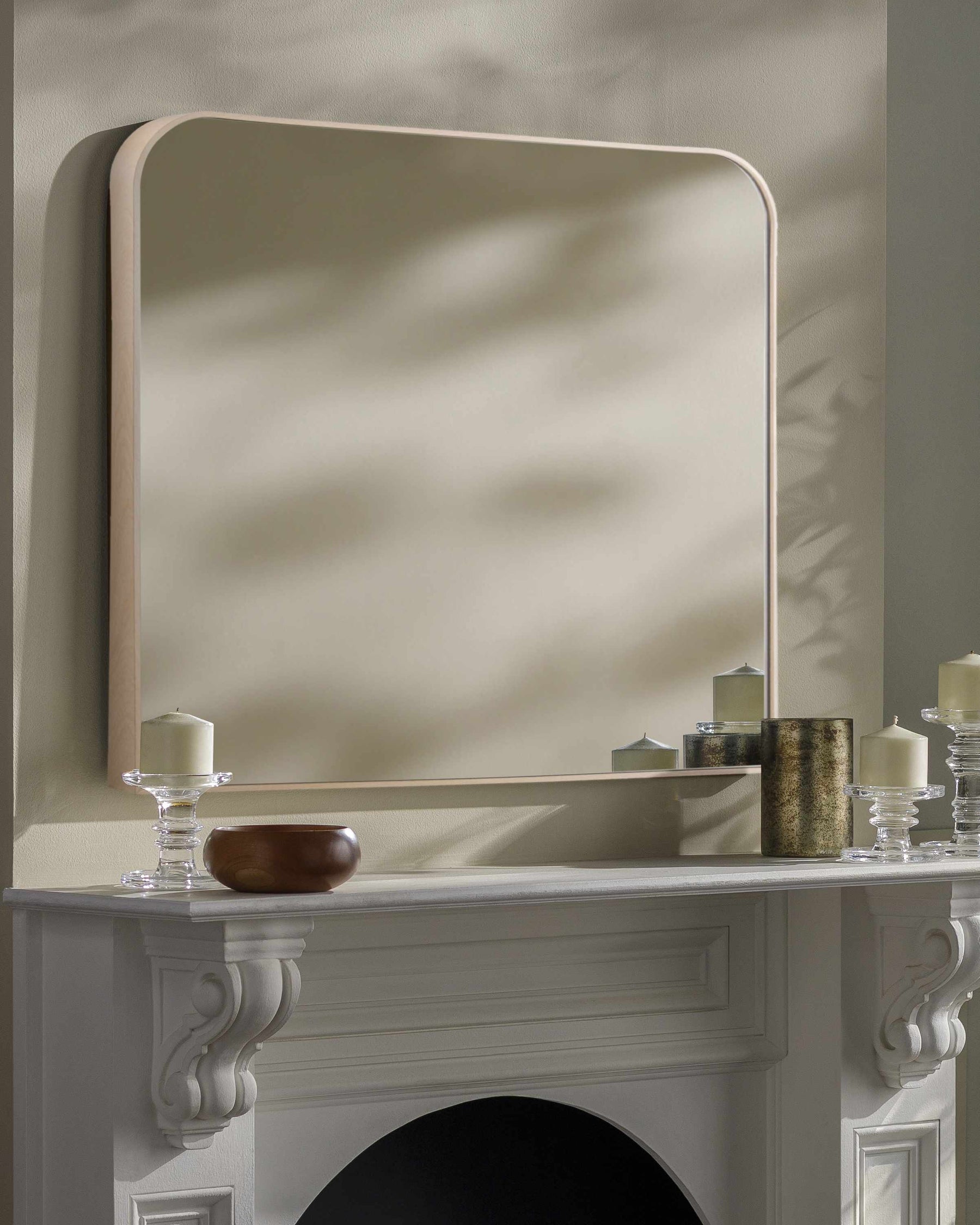 Contemporary dark red wall mirror for entryway or bedroom decor