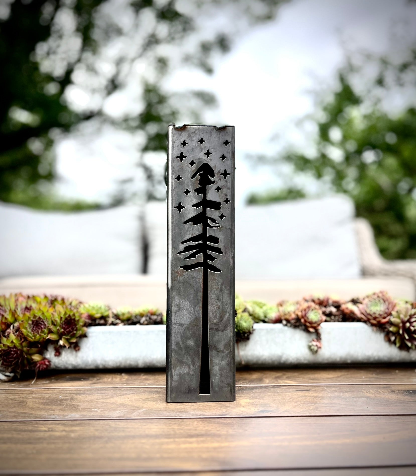 Pine Tree Solar Luminary Pillars