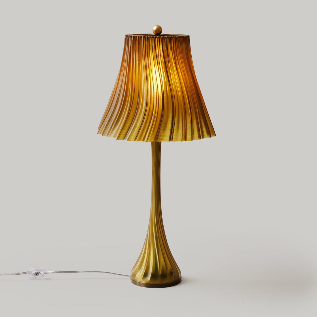 Pleat Table Lamp with sculptural shade for warm accent lighting