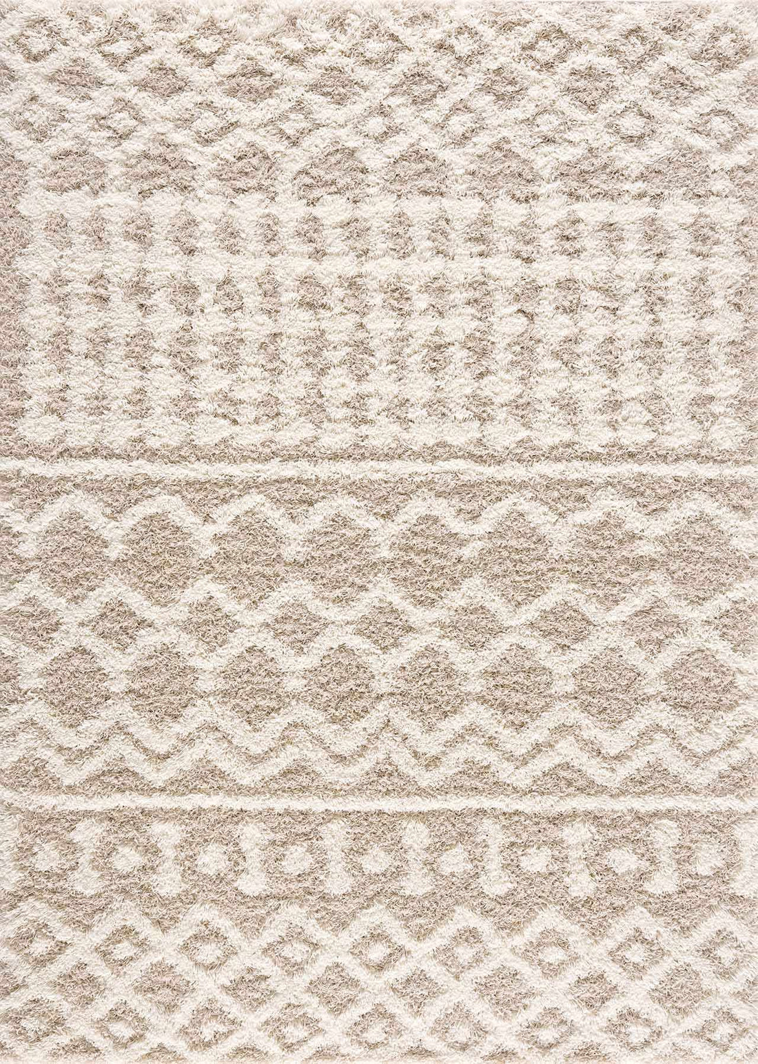 Prompton cream plush area rug for a cozy neutral bedroom