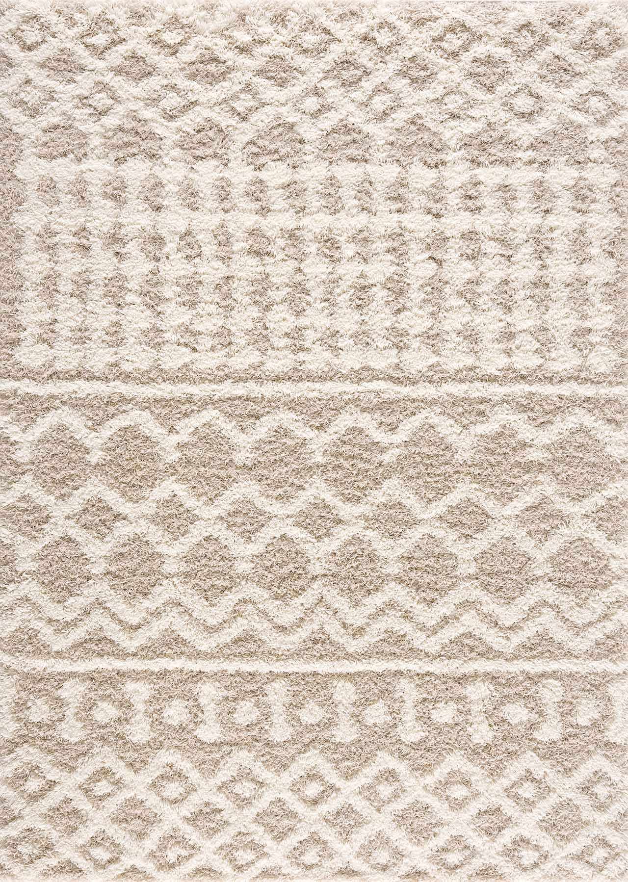 Prompton cream plush area rug for a cozy neutral bedroom