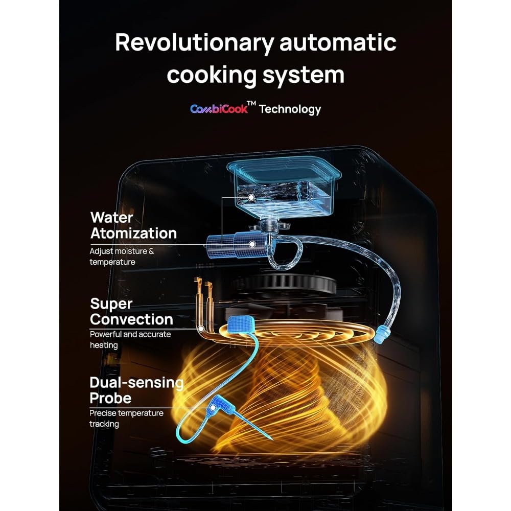 6 QT Smart Air Fryer Cooker with Advanced Cooking Probe and Water Atomizer