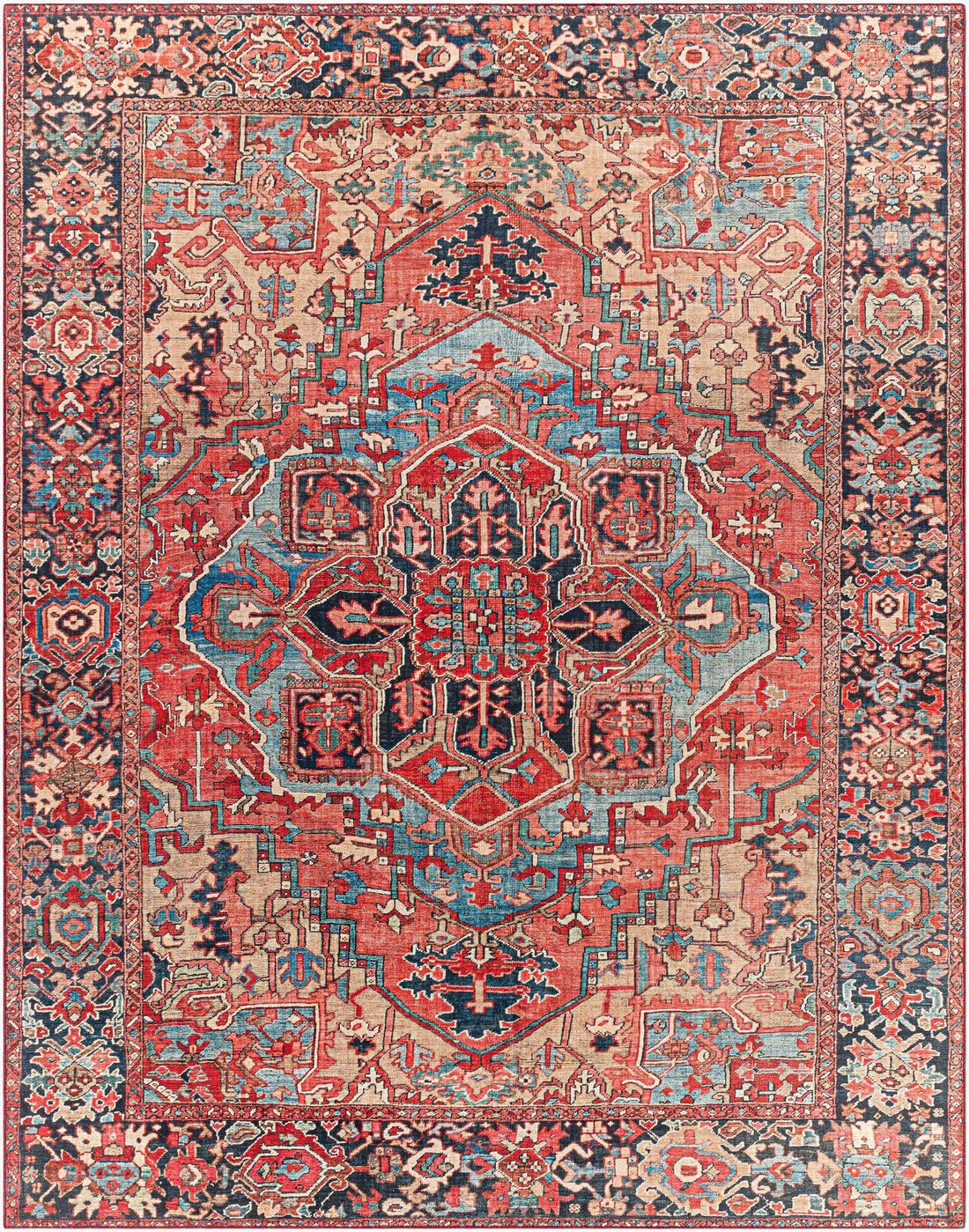 Neyland vintage-inspired area rug in a styled home interior
