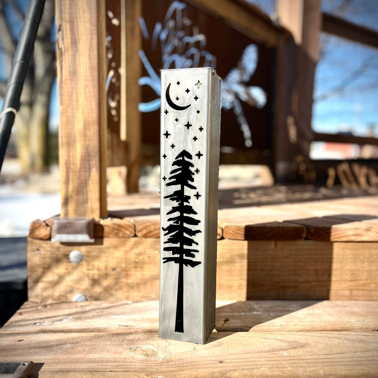 Pine Tree Solar Luminary Pillars