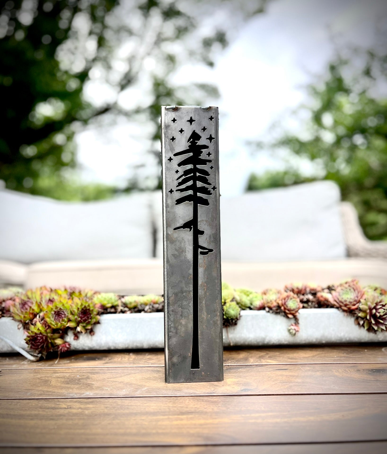 Pine Tree Solar Luminary Pillars