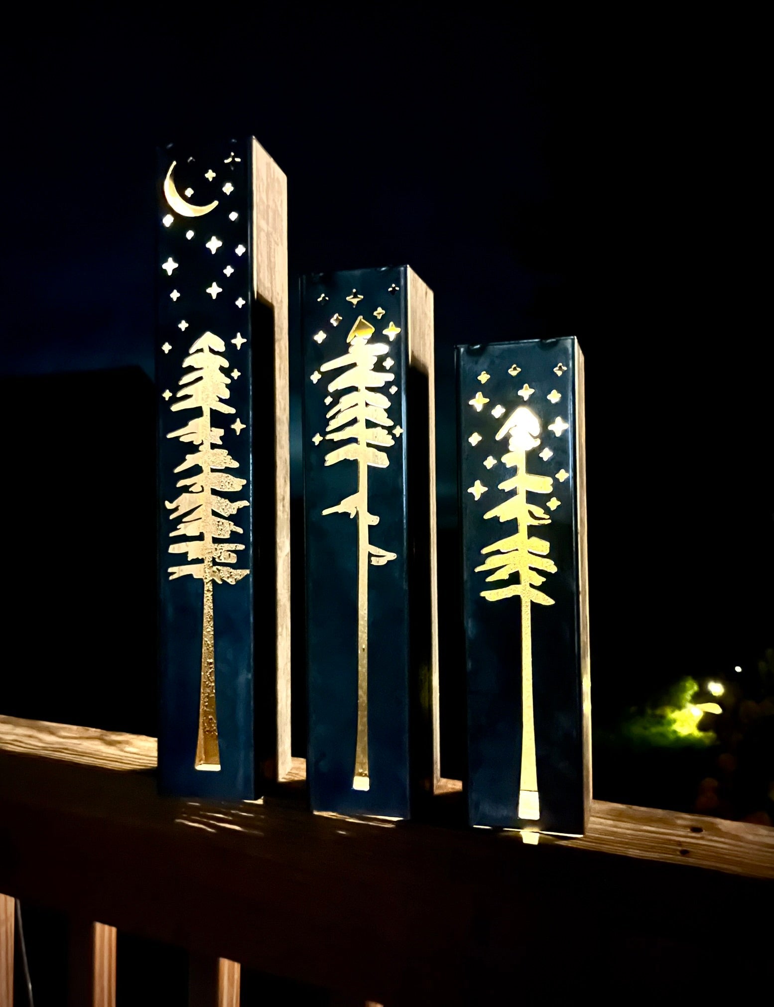 Pine Tree Solar Luminary Pillars