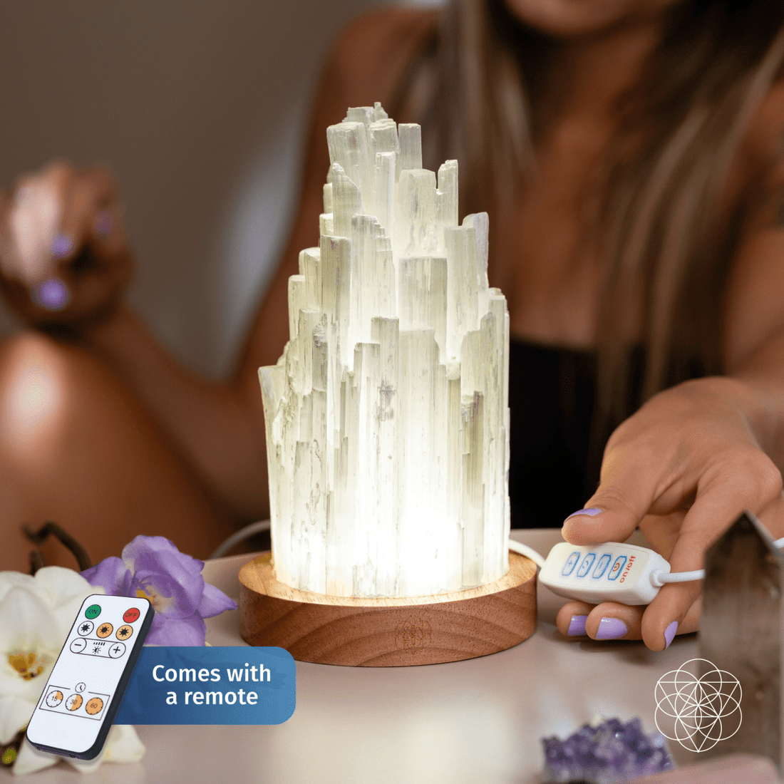 Natural Selenite Accent Lamp