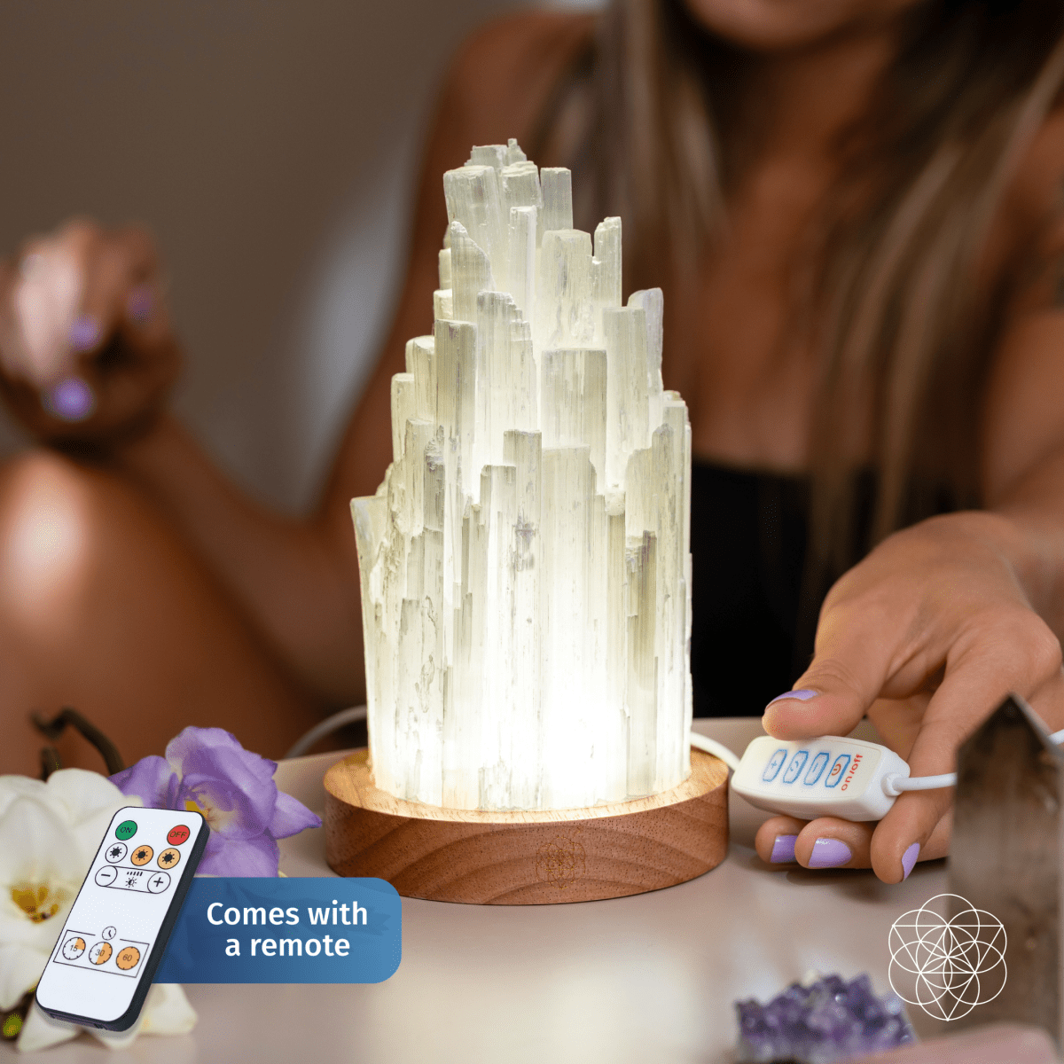 Natural Selenite Accent Lamp